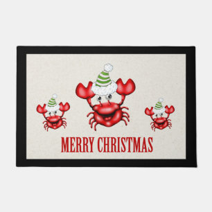 Christmas Crab Door Mat