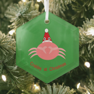 Christmas Crab Glass Tree Decoration
