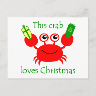 Christmas Crab Holiday Postcard