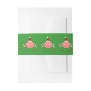 Christmas Crab Invite Belly Band Invitation Belly Band