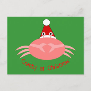 Christmas Crab Personalised Postcard