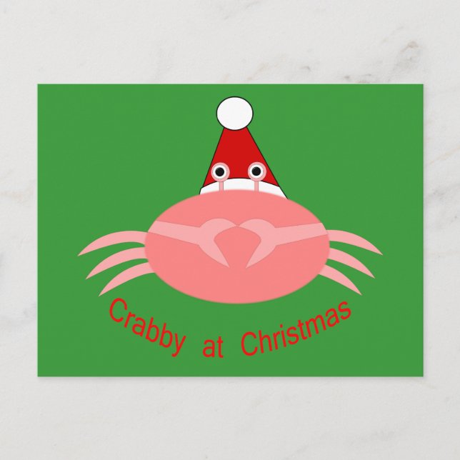 Christmas Crab Personalised Postcard (Front)