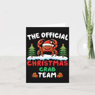 Christmas Crab Team - Crab Wearing Santa Hat Xmas Card