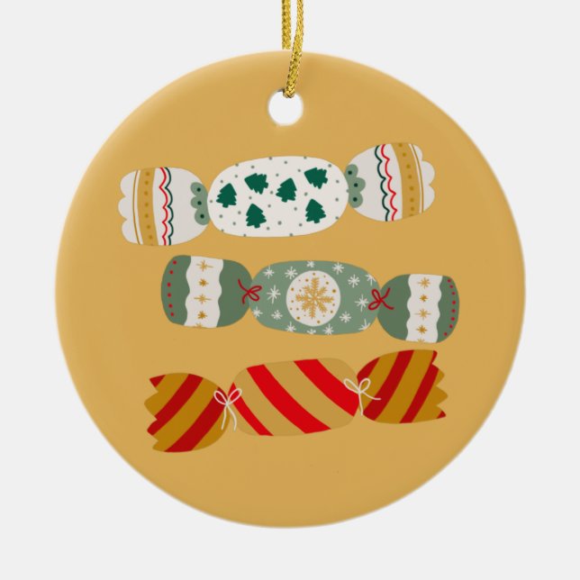 Christmas Crackers Ceramic Ornament (Front)