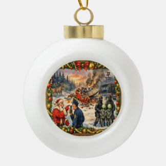 Christmas Crash Ceramic Ball Christmas Ornament