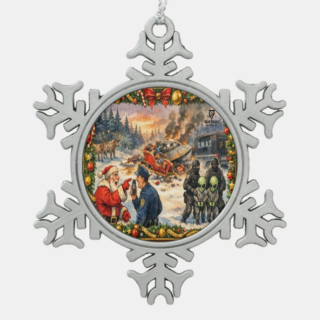 Christmas Crash Snowflake Ornament (Front)