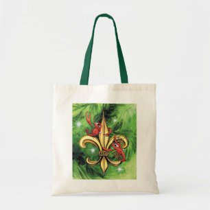 Christmas Crawfish & Fleur de lis Tote Bag