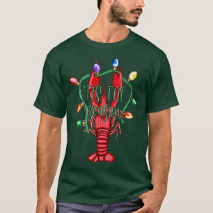 Christmas Crawfish Tis The Season Christmas Light T-Shirt
