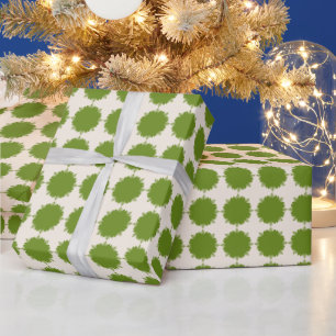 Christmas cream and green wrapping paper