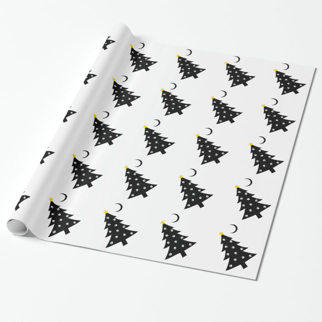 Christmas Creepy Tree Wrapping Paper (Unrolled)