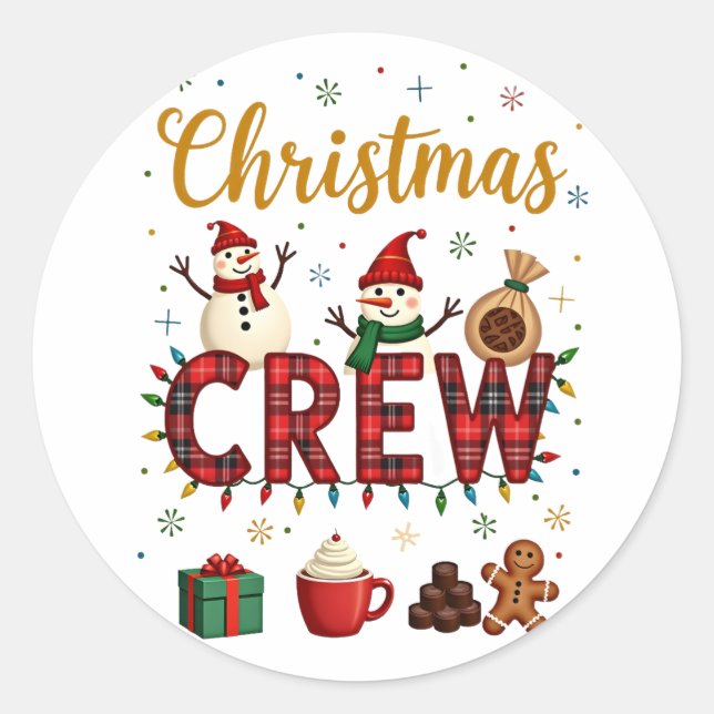Christmas Crew (1) Classic Round Sticker (Front)