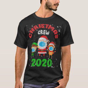 Christmas Crew 2020 Santa Face Mask Elf Reindeer T T-Shirt