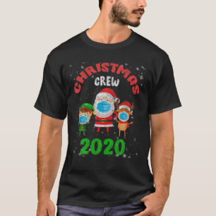 Christmas Crew 2020 Santa Face Mask Elf Reindeer T T-Shirt