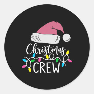 Christmas Crew 2023 Cute Family Matching Pajama Gi Classic Round Sticker