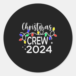 Christmas Crew 2024 Family Christmas Pajamas Xmas Classic Round Sticker