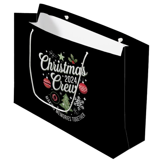 Christmas Crew 2024Family Matching Christmas Party Large Gift Bag (Front Angled)