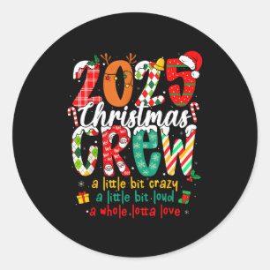 Christmas Crew 2025 Family Christmas Xmas Pajamas Classic Round Sticker
