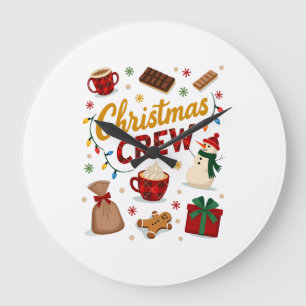 Christmas Crew (2) Large Clock