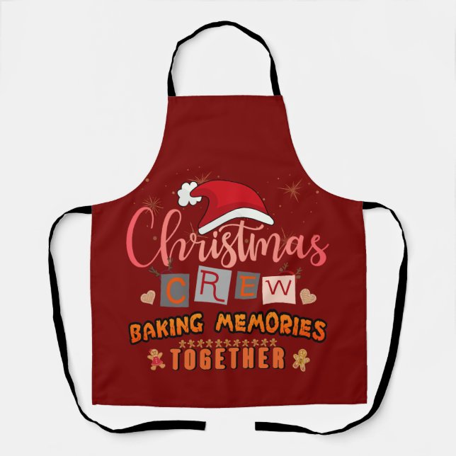 Christmas Crew Baking Memories Together Apron (Front)