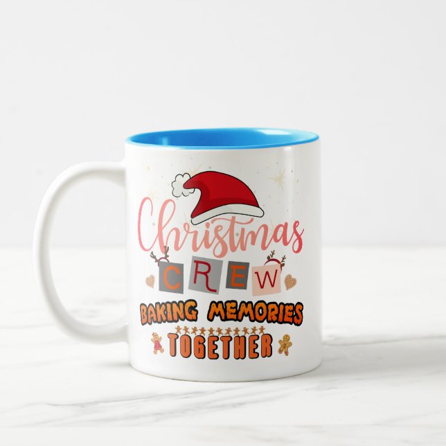 Christmas Crew Baking Memories Together Two-Tone Coffee Mug (Left)