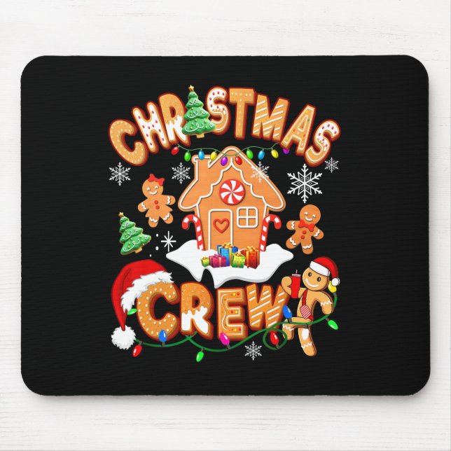 Christmas Crew Cookie House Gingerbread Family Xma Mouse Pad (Front)