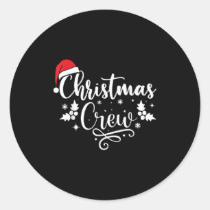 Christmas Crew Family Group Matching Christmas Paj Classic Round Sticker