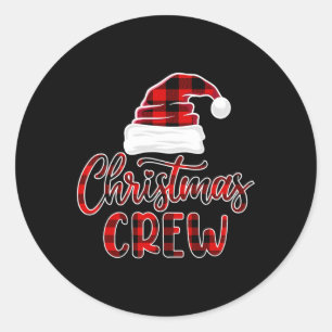 Christmas Crew Family Matching Xmas Santa Elf Buff Classic Round Sticker