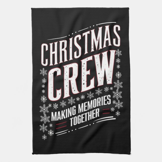 Christmas Crew Family Matching Xmas Squad  Tea Towel (Vertical)