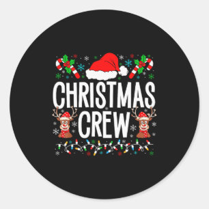 Christmas Crew Family Matching Xmas Toddler Kid Bo Classic Round Sticker