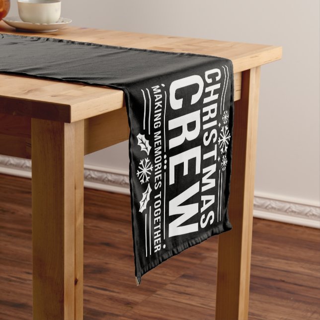 Christmas Crew Family Reunion Graphic Xmas Holiday Short Table Runner (In Situ)
