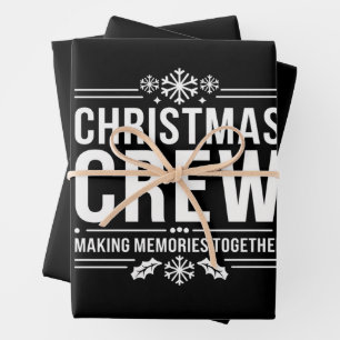 Christmas Crew Family Reunion Graphic Xmas Holiday Wrapping Paper Sheet