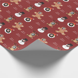 Christmas Crew four Photo Custom Funny Wrapping Paper