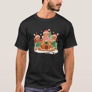 Christmas Crew Gingerbread In Candy House Cute Xma T-Shirt