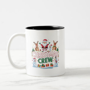 Christmas Crew Graphic Digital Art Design Two-Tone Coffee Mug