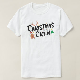Christmas Crew in Black and Multicolored Text T-Sh T-Shirt