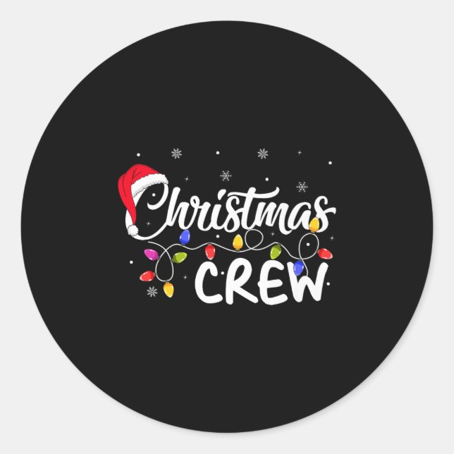 Christmas Crew Matching Family Group Holiday Santa Classic Round Sticker (Front)