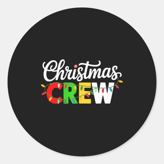 Christmas Crew Matching Family Xmas Party Men Wome Classic Round Sticker (Front)
