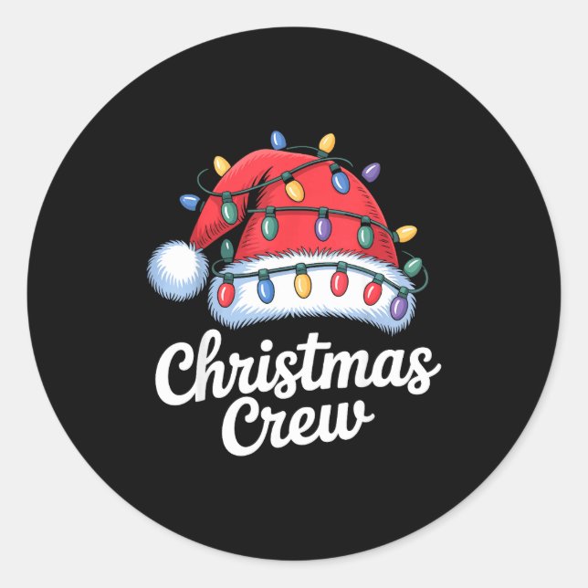 Christmas Crew Matching Family Xmas Party Men Wome Classic Round Sticker (Front)