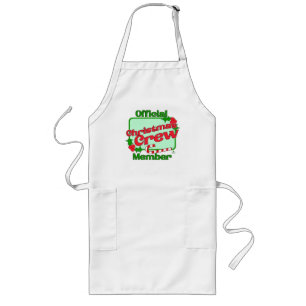 Christmas Crew Member Fun Family Motto Long Apron