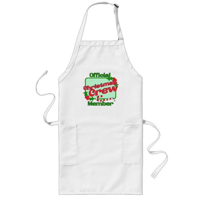Christmas Crew Member Fun Family Motto Long Apron (Front)