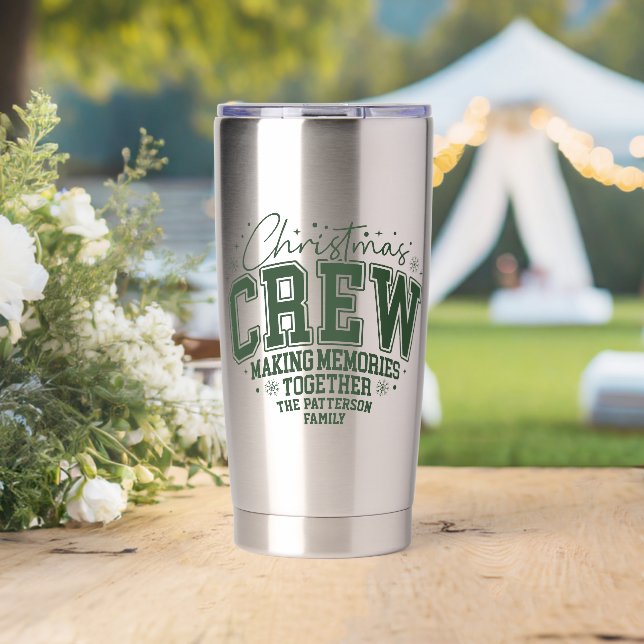 Christmas Crew Personalised Family Name Insulated Tumbler (Wedding (Rotated))