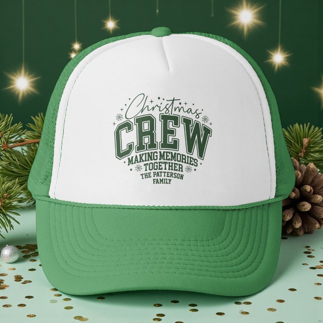 Christmas Crew Personalised Family Name Trucker Hat (Creator Uploaded)