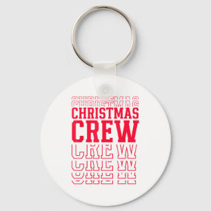 Christmas Crew Red Layered Text Family Santa Xmas  Key Ring