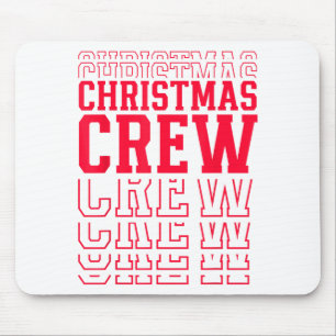 Christmas Crew Red Layered Text Family Santa Xmas Mouse Pad