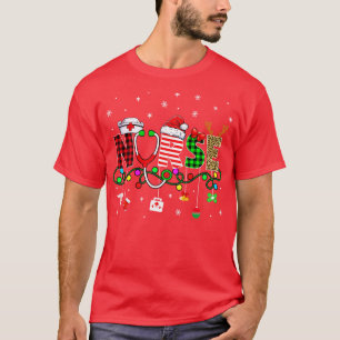 Christmas Crew Reindeer Nurse Buffalo Plaid Nurse T-Shirt