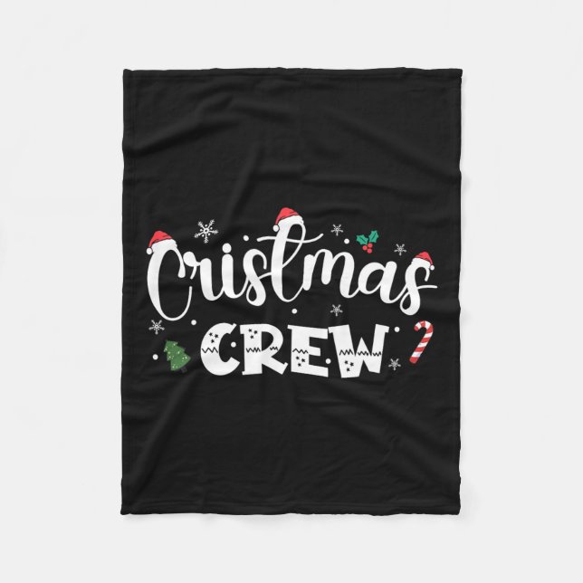 Christmas Crew Santa Family Matching Group Xmas Bo Fleece Blanket (Front)