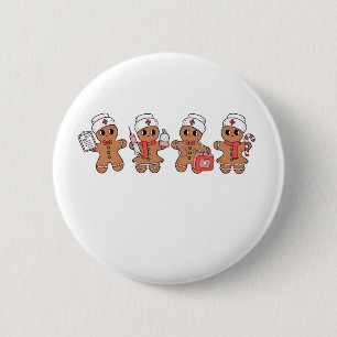 Christmas Crew Santa Gingerbread Nursing Squad 6 Cm Round Badge
