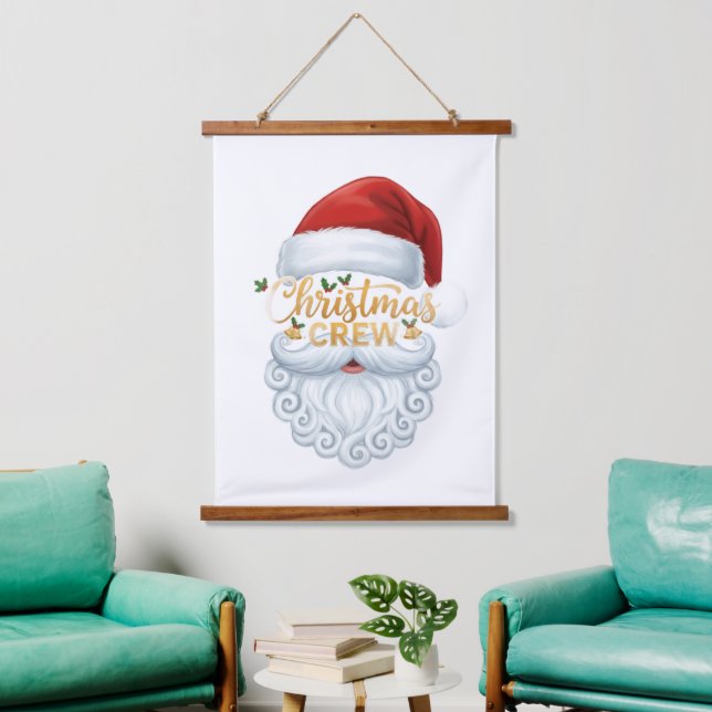 Christmas Crew Santa Head Wall Art Print  (Living Room)