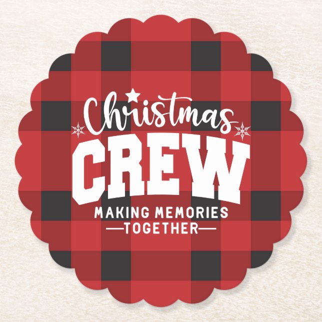  Christmas Crew Scalloped Paper Coaster (Front)