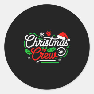 Christmas Crew Shirt Adult Men Women Kids Christma Classic Round Sticker